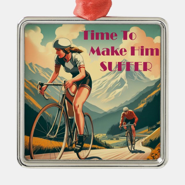 Ornamento De Metal Hora de Fazê-lo Sofrer Ciclismo (Frente)