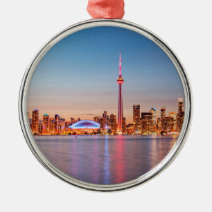 Ornamento De Metal Horizonte de Toronto ao Pôr do Sol