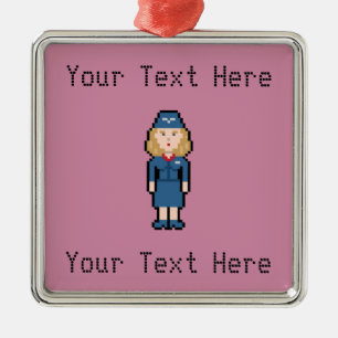 Ornamento De Metal Hospedeiros de bordo feitos sob encomenda do pixel