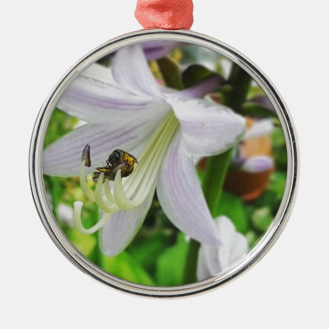 Ornamento De Metal Hosta e um inseto (Frente)