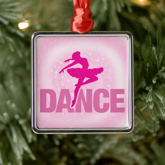 Ornamento De Metal Hot Pink Ballerina Dance Sparkle (Árvore)