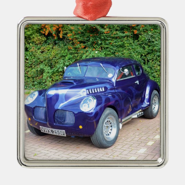 Ornamento De Metal Hot rod do menor de Morris (Frente)