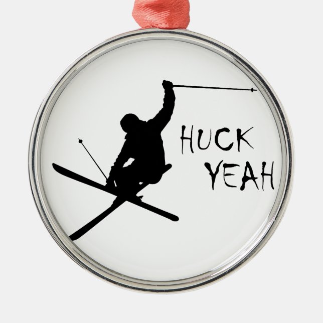 Ornamento De Metal Huck Sim (Skiing) (Frente)
