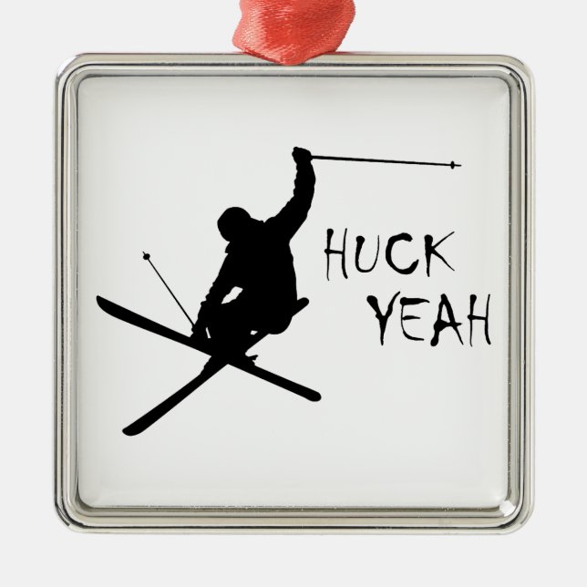 Ornamento De Metal Huck Sim (Skiing) (Frente)