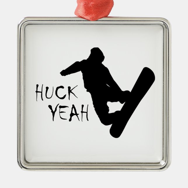 Ornamento De Metal Huck Sim (Snowboard) (Frente)