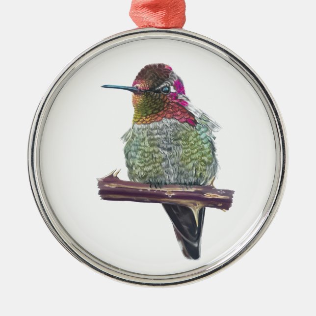 Ornamento De Metal Hummingbird de Anna (Frente)