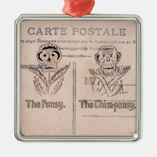 Ornamento De Metal Humor do amor perfeito e do chimpanzé