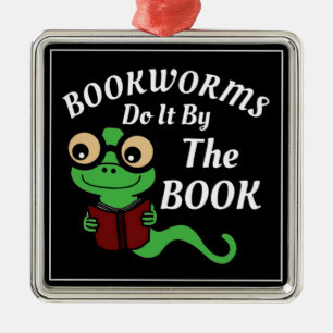 Ornamento De Metal Humor do Bookworm