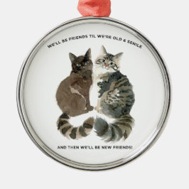 Ornamento De Metal Humor envelhecido para amigos amantes de gatos mar