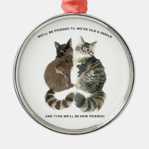 Ornamento De Metal Humor envelhecido para amigos amantes de gatos mar