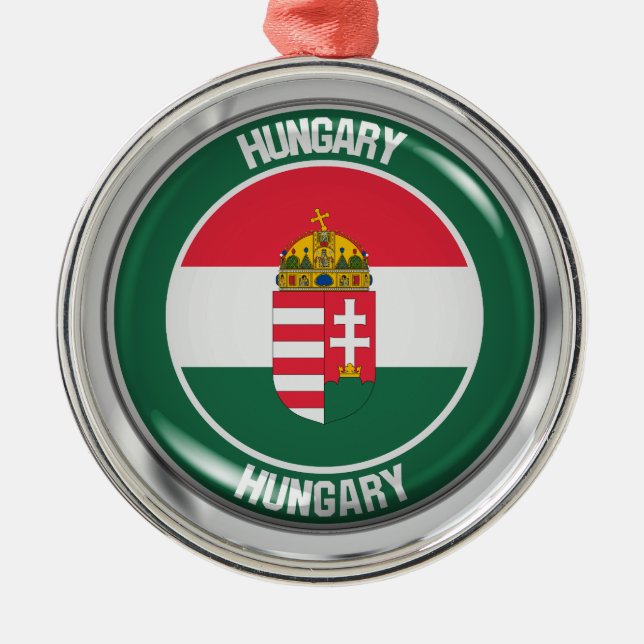 Ornamento De Metal Hungria Round Emblem (Frente)