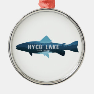 Ornamento De Metal Hyco Lake North Carolina Fish