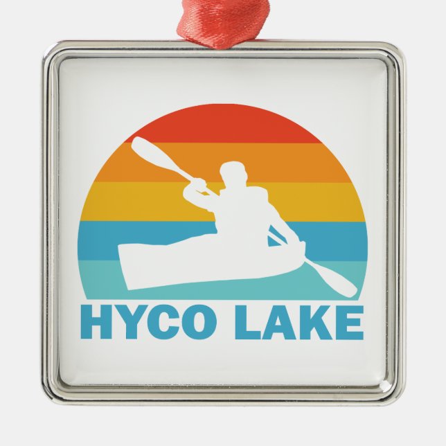 Ornamento De Metal Hyco Lake North Carolina Kayak (Frente)