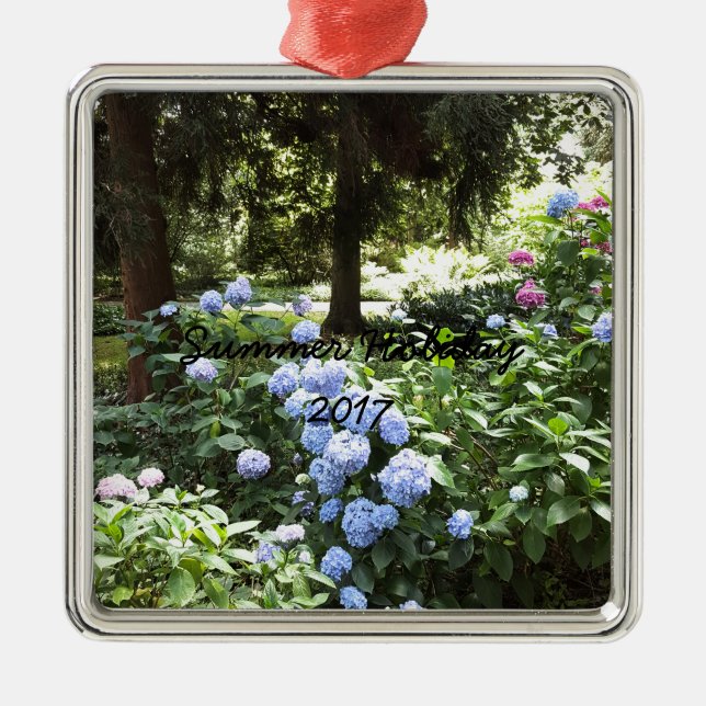 Ornamento De Metal Hydrangea Floral Trees Nature Fotografia (Frente)