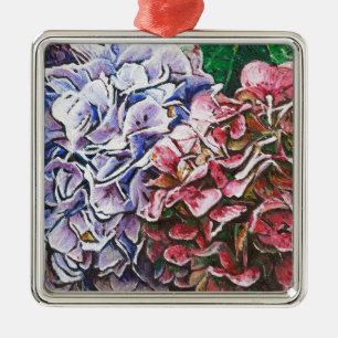 Ornamento De Metal Hydrangeas 2010