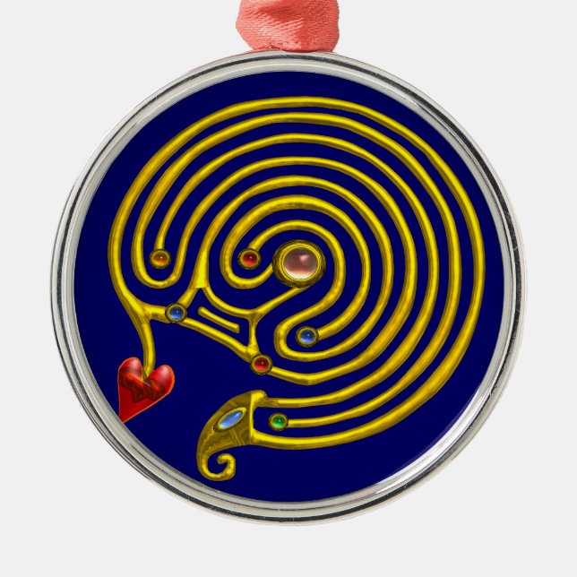 Ornamento De Metal HYPER LABYRINTH azul (Frente)