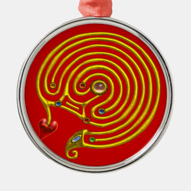 Ornamento De Metal HYPER LABYRINTH vermelho (Frente)