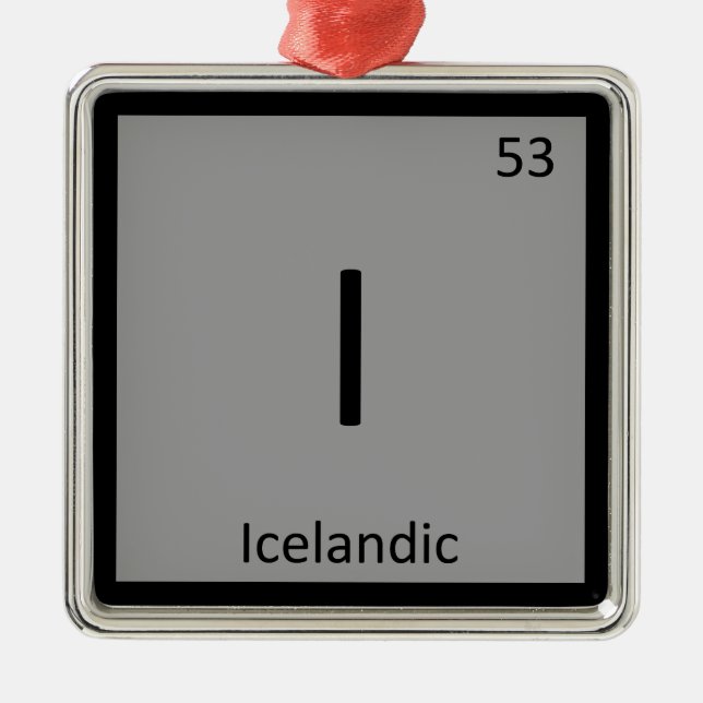 Ornamento De Metal I - Elemento Químico do Cavalo da Islândia (Frente)