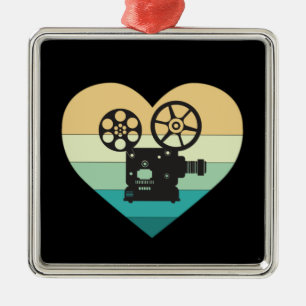 Ornamento De Metal I Love Cinema Retro Movie Projetor