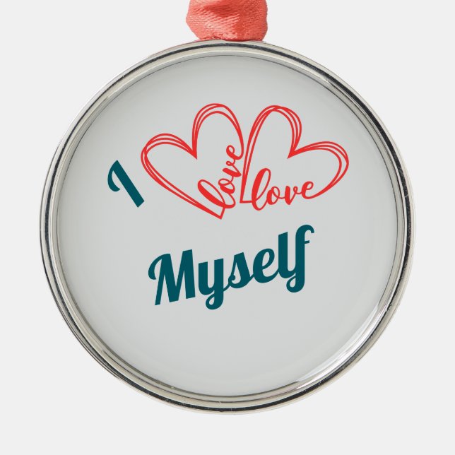 Ornamento De Metal I Love Myself - Self-Care Button (Frente)