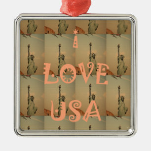 Ornamento De Metal I Love USA