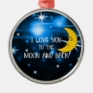 Ornamento De Metal I Love You to the Moon and Back, Metal Ornament