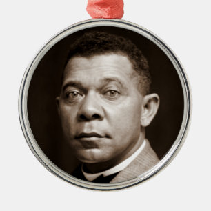 Ornamento De Metal Ícone da História Negra: Booker T Washington, Retr