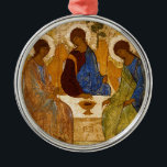 Ornamento De Metal Ícone de Trindade Santa Rublev Bizantino Presente<br><div class="desc">Santo Trindade - famoso ícone pintado por Andrei Rublev</div>