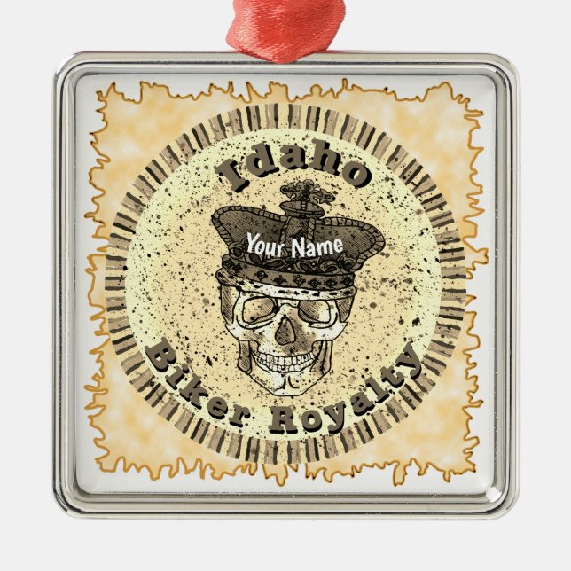 Ornamento De Metal Idaho Biker  (Frente)