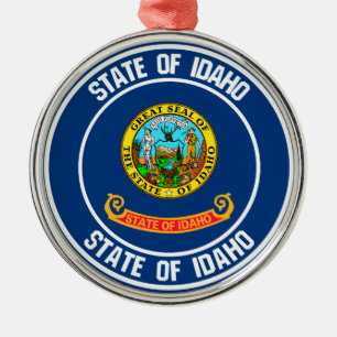 Ornamento De Metal Idaho Round Emblem