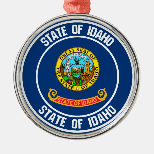 Ornamento De Metal Idaho Round Emblem (Frente)