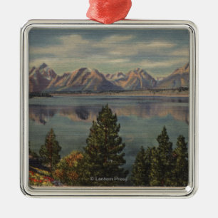 Ornamento De Metal Idaho - vista da escala de Teton & do lago Jackson