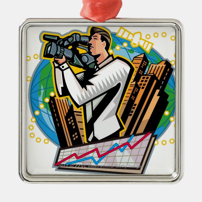 Ornamento De Metal Ideia lateral do tiro do homem (Frente)