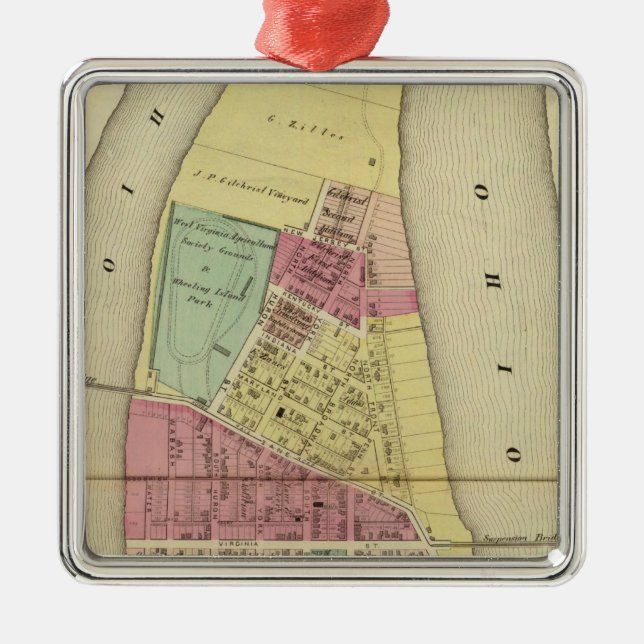 Ornamento De Metal Ilha de Rodas (Frente)