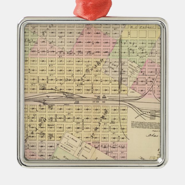 Ornamento De Metal Ilha grande, Nebraska (Frente)