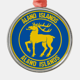 Ornamento De Metal Ilhas Åland Round Emblem