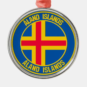 Ornamento De Metal Ilhas Åland Round Emblem