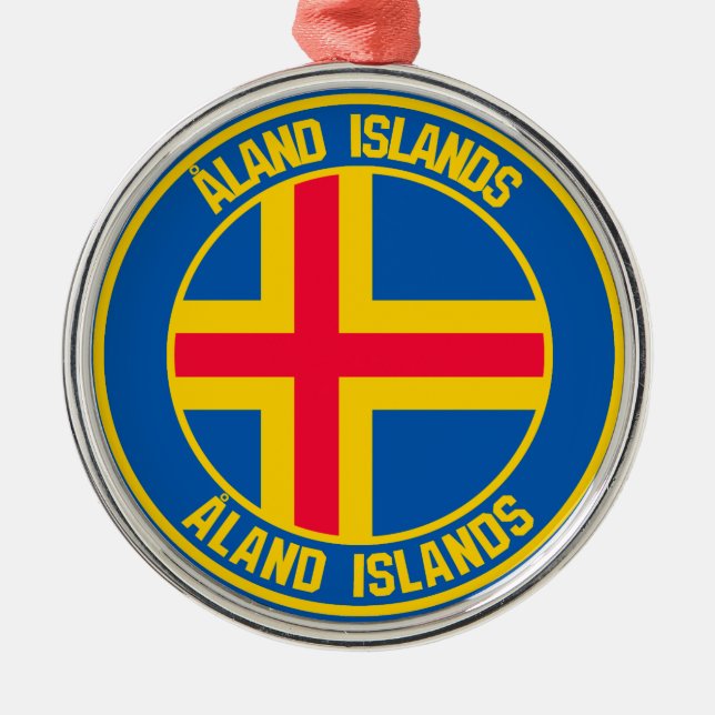 Ornamento De Metal Ilhas Åland Round Emblem (Frente)