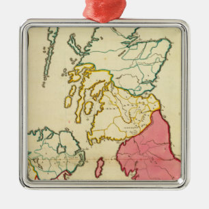 Ornamento De Metal Ilhas Britânicas de mapa simples