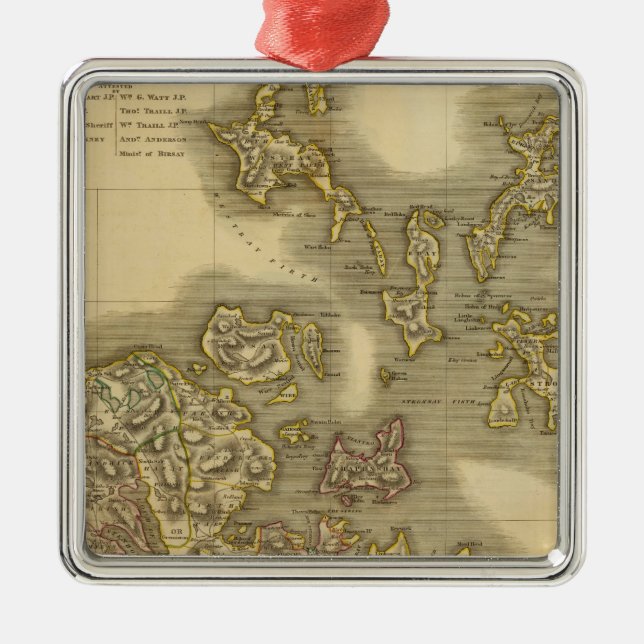 Ornamento De Metal Ilhas de Orkney (Frente)