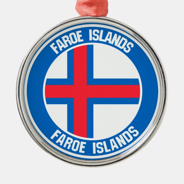 Ornamento De Metal Ilhas Faroé Round Emblem (Frente)
