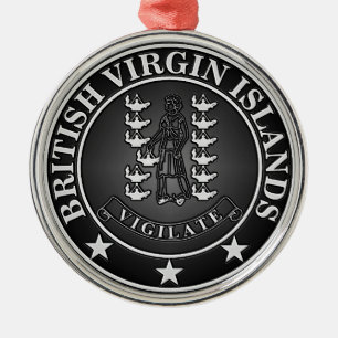 Ornamento De Metal Ilhas Virgens Britânicas Round Emblem