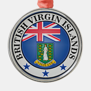 Ornamento De Metal Ilhas Virgens Britânicas Round Emblem