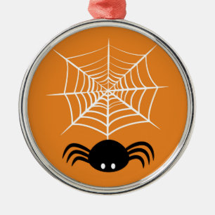 Ornamento De Metal Ilustração Assustadora de Aranha de Halloween