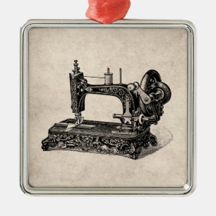 Ornamento De Metal Ilustração da máquina de costura dos 1800s do