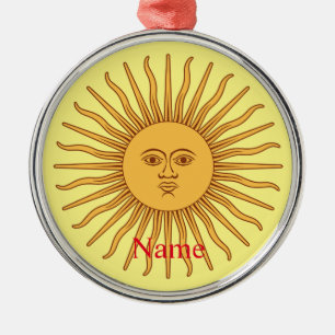 Ornamento De Metal Ilustração de arte com face Sun Thunder_Cove