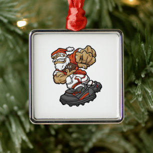 Ornamento De Metal Ilustração de Futebol do Papai Noel