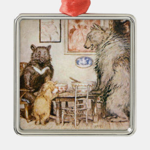 Ornamento De Metal Ilustração de Vintage de Ornament Quadrado de Três