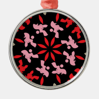 Ornamento De Metal Ilustração do padrão de poodle personalizável