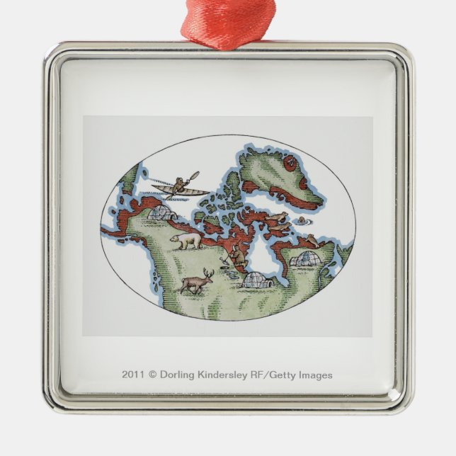 Ornamento De Metal Ilustração do território do Inuit (Frente)